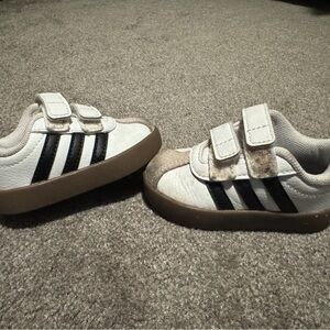 Adidas Kids White and Black Sneakers
